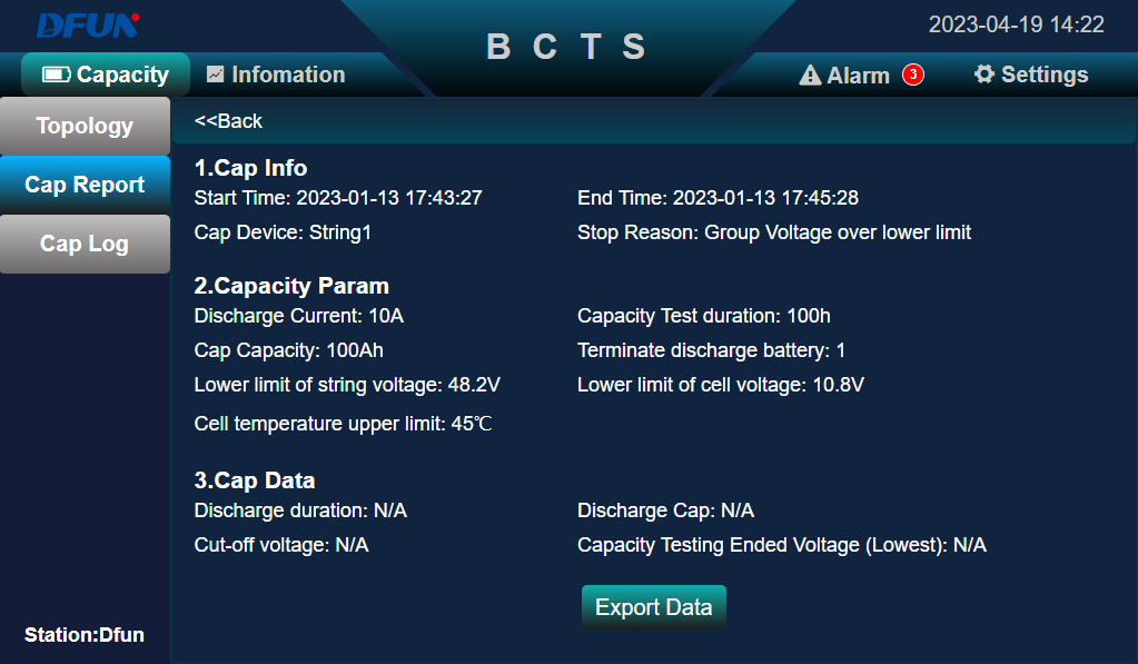 Capacity testing report Informe de prueba de capacidad