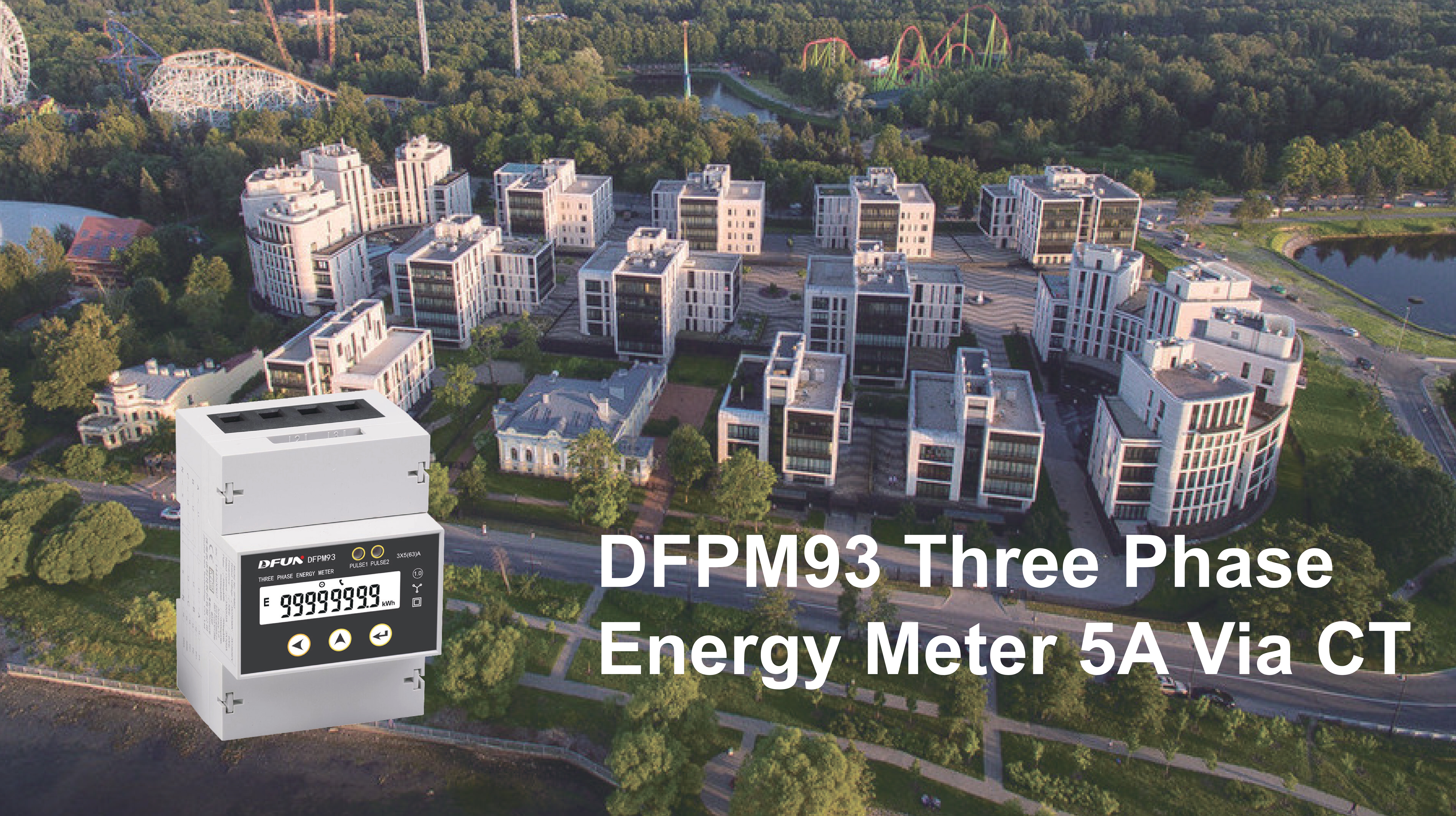 Medidor de energía trifásico DFPM93 5A vía título CT