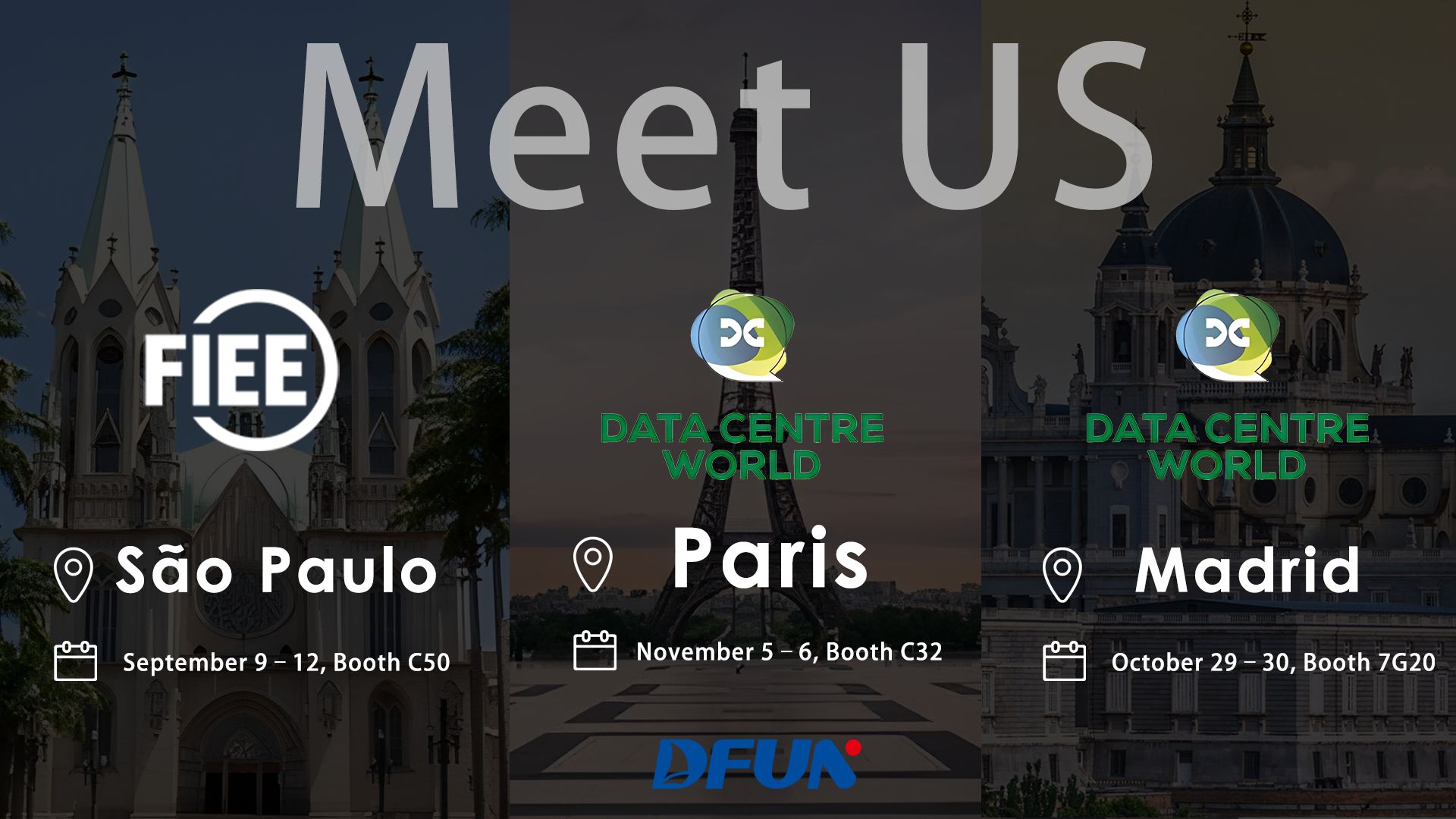 DFUN asistirá a tres exposiciones mundiales: Fiee en Brasil del 9 al 12 de septiembre, DCW Madrid el 29-30 de octubre y DCW en París del 5 al 6 de noviembre